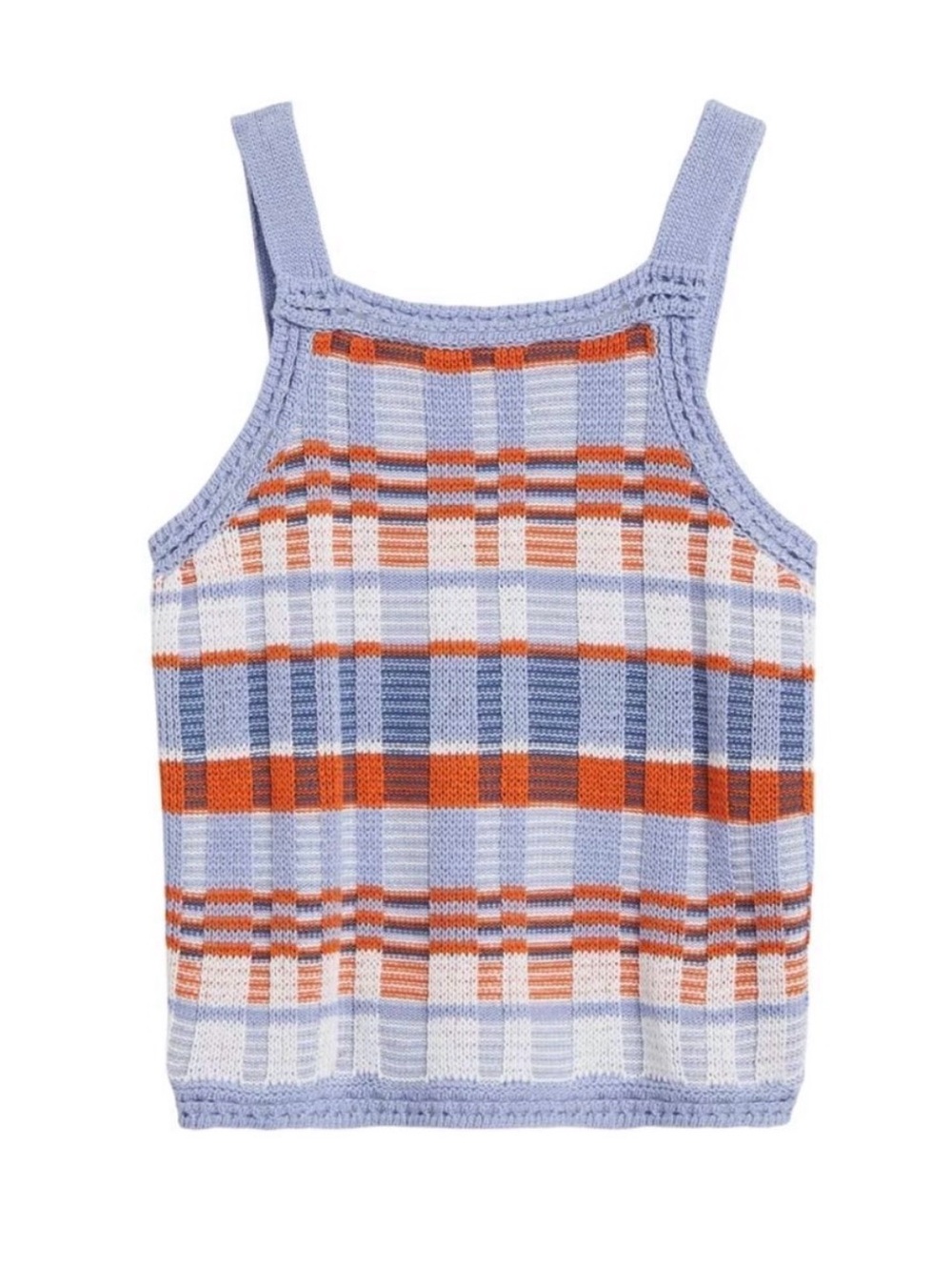 Banana Republic Plaid Cropped Sweater Tank Medium